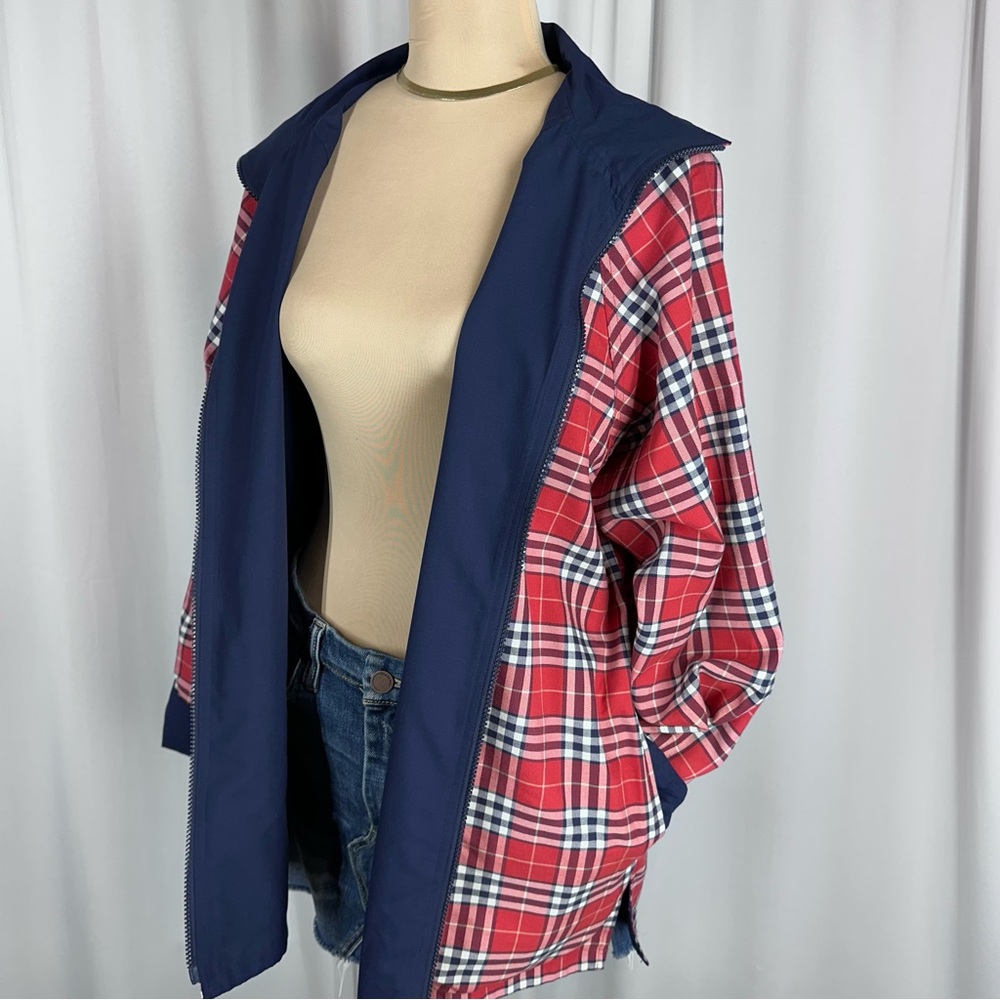 NWOT KORET Country Club Reversible Jacket Sz M Navy Blue/McGregor Plaid - Picture 7 of 15